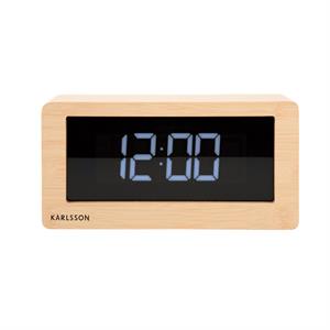 Present Time Karlsson Table Clock Boxed LED Light Wood